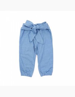 Nohavice dievčenské s mašľou Jeans