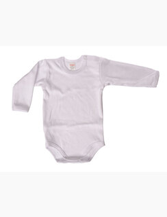 Detské biele body s dlhým rukávom