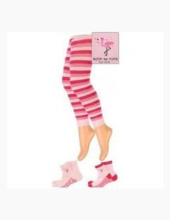 Balíček vzorované legíny a 2 páry ponožiek