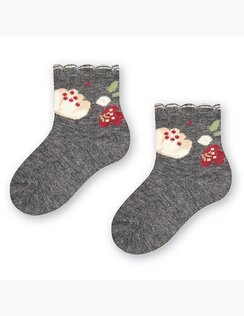 Kojenecké ponožky Flowers Dark Grey