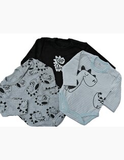 Kojenecké body Sleepy Saurus 3ks