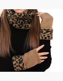 Dámske bezprstové rukavice LEOPARD