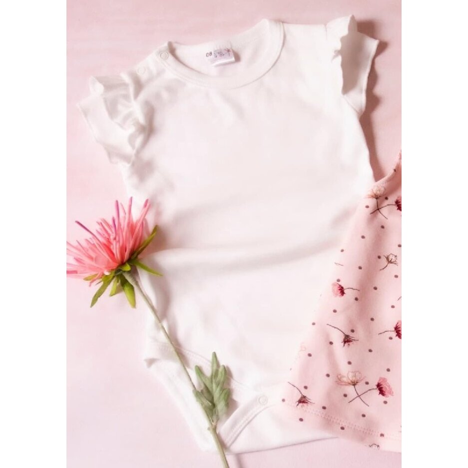 Dievčenské body Aurelia s čipkovaným volánom Dievčenské body Aurelia s čipkovaným volánom