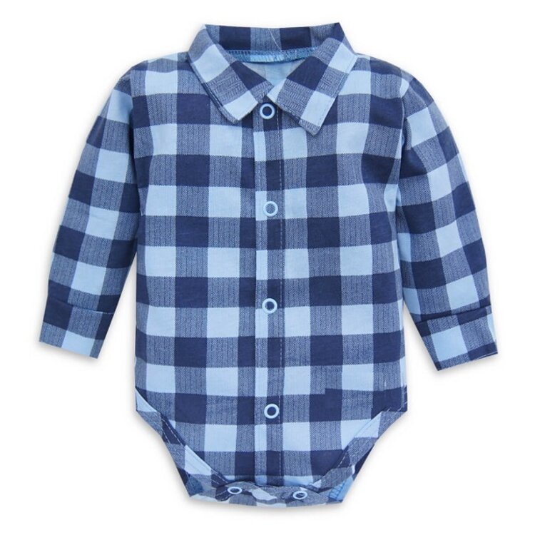 Košeľové BODY Elegant Karo Blue Košeľové BODY Elegant Karo Blue