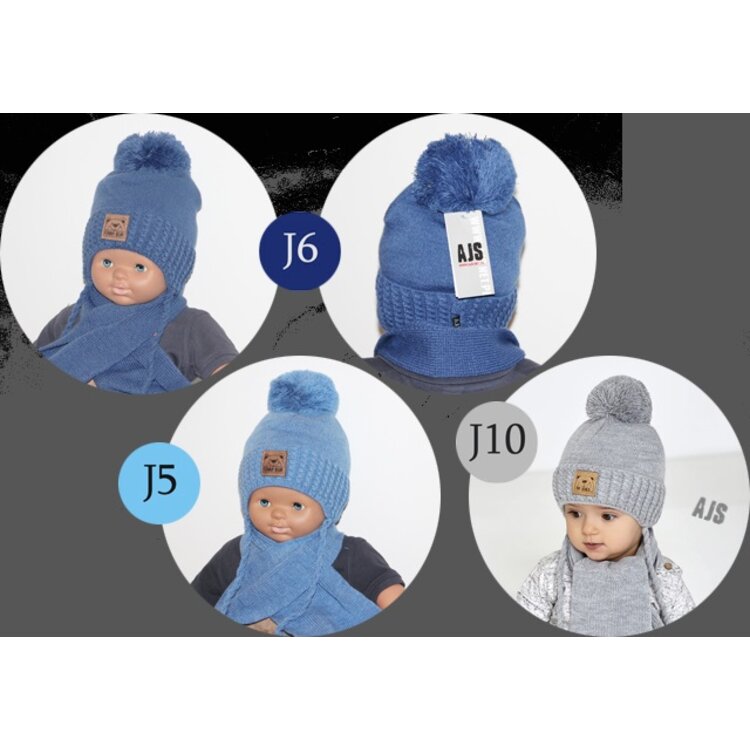 AJS Zimná čiapka a šál Funny Bear AJS Zimná čiapka a šál Funny Bear