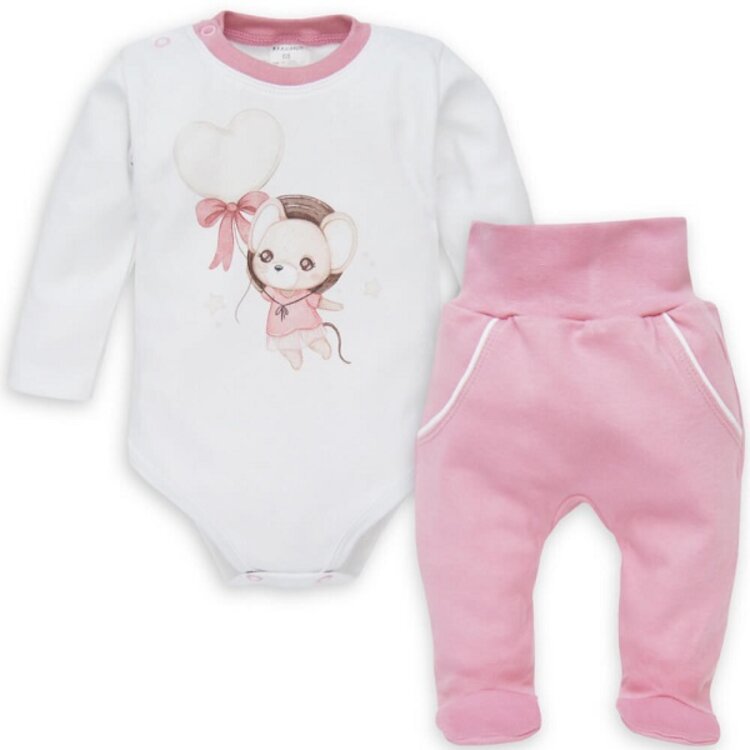 Kojenecké Body a Polodupačky Myška Pink Kojenecké Body a Polodupačky Myška Pink