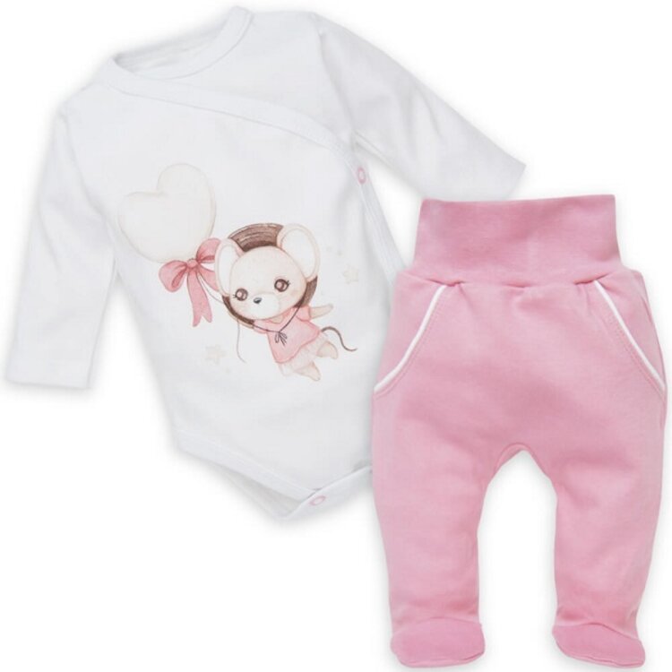 Kojenecké Body a Polodupačky Myška Pink Kojenecké Body a Polodupačky Myška Pink