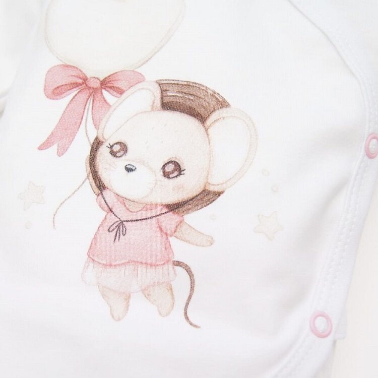 Kojenecké Body a Polodupačky Myška Pink Kojenecké Body a Polodupačky Myška Pink