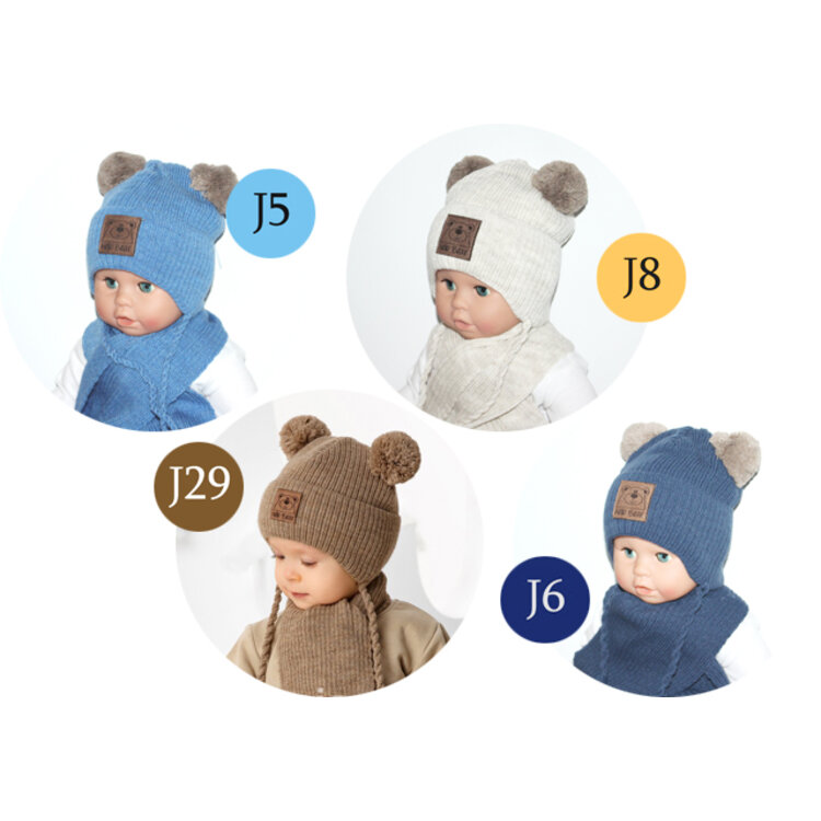 AJS Zimná čiapka a šál Hello Bear AJS Zimná čiapka a šál Hello Bear