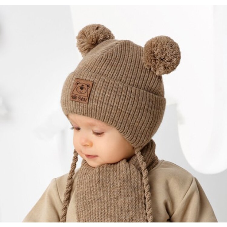 AJS Zimná čiapka a šál Hello Bear AJS Zimná čiapka a šál Hello Bear