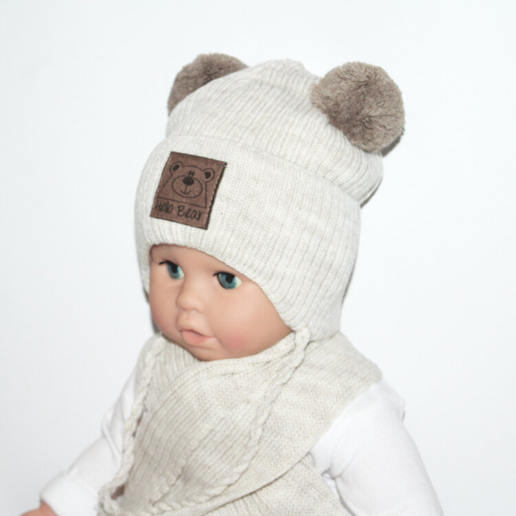 AJS Zimná čiapka a šál Hello Bear AJS Zimná čiapka a šál Hello Bear