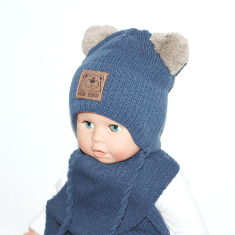 AJS Zimná čiapka a šál Hello Bear AJS Zimná čiapka a šál Hello Bear