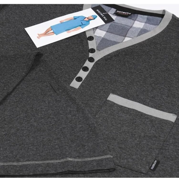 Pánska Nočná Košela Boni Dark Grey Pánska Nočná Košela Boni Dark Grey