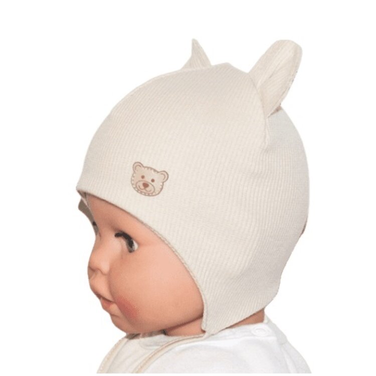 Kojenecká čiapka Domka Rebro Beige Kojenecká čiapka Domka Rebro Beige