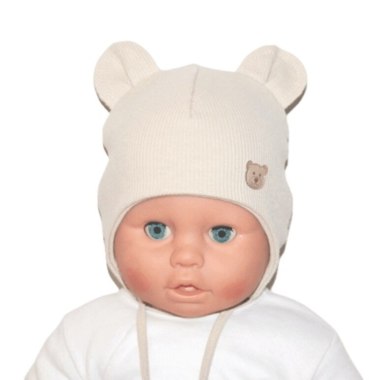 Kojenecká čiapka Domka Rebro Beige Kojenecká čiapka Domka Rebro Beige