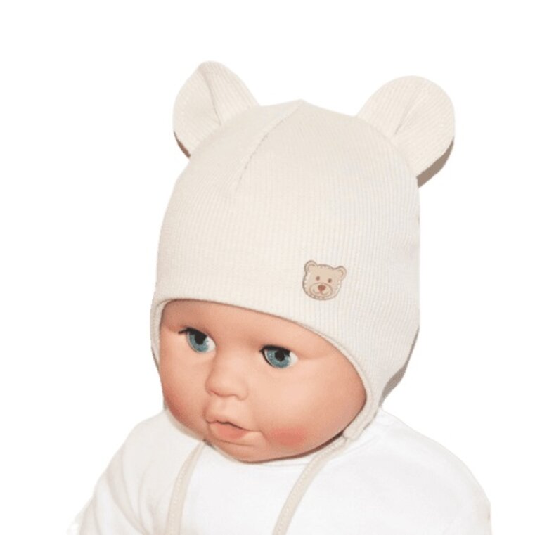 Kojenecká čiapka Domka Rebro Beige Kojenecká čiapka Domka Rebro Beige