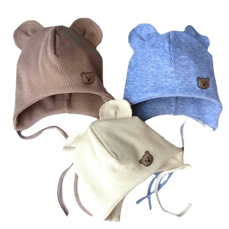 Kojenecká čiapka Domka Rebro Beige Kojenecká čiapka Domka Rebro Beige
