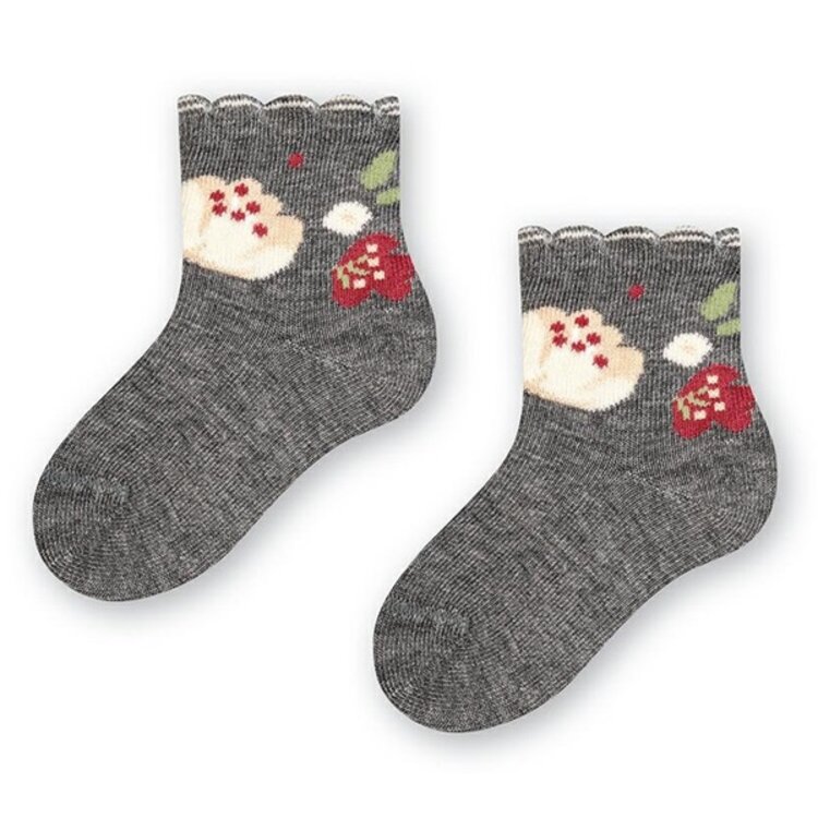 Kojenecké ponožky Flowers Dark Grey