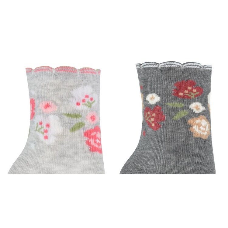 Kojenecké ponožky Flowers Dark Grey
