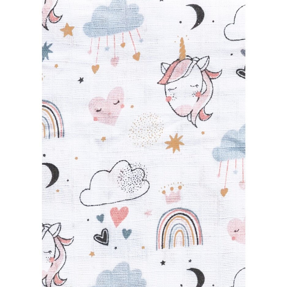 Bavlnené plienky Unicorn s potlačou 3ks Bavlnené plienky Unicorn s potlačou 3ks