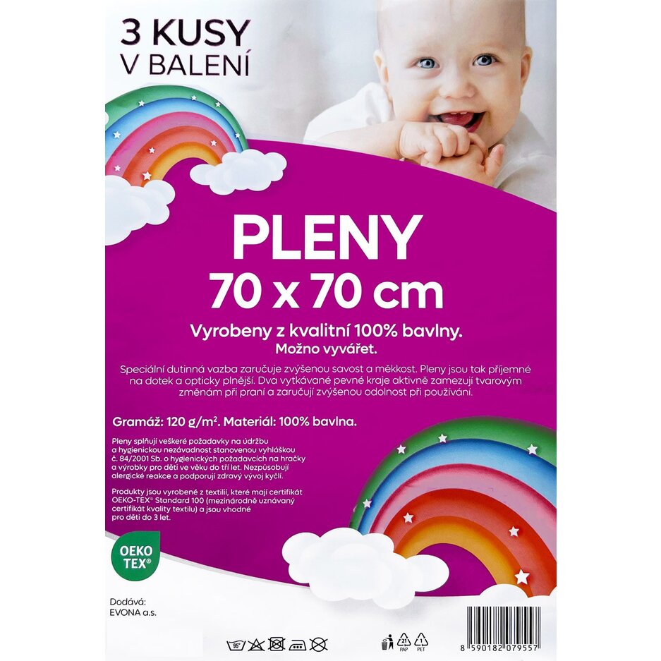 Bavlnené plienky ZOO s potlačou 3ks Bavlnené plienky ZOO s potlačou 3ks