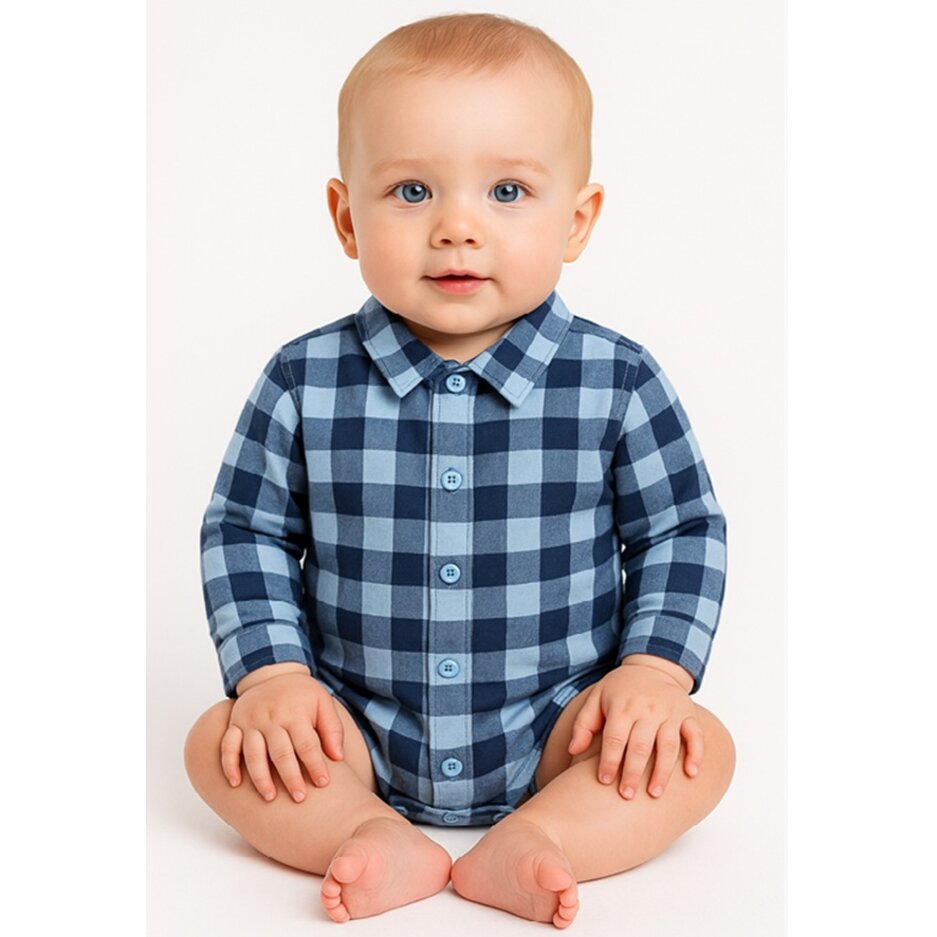 Košeľové BODY Elegant Karo Blue Košeľové BODY Elegant Karo Blue
