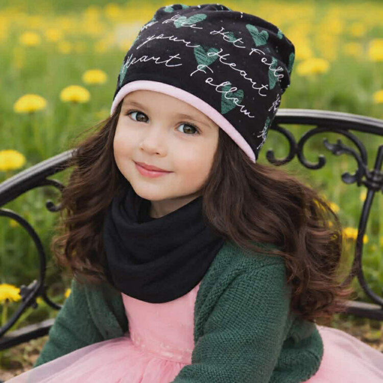 Prechodná čiapka  a šatka  AJS Hearts